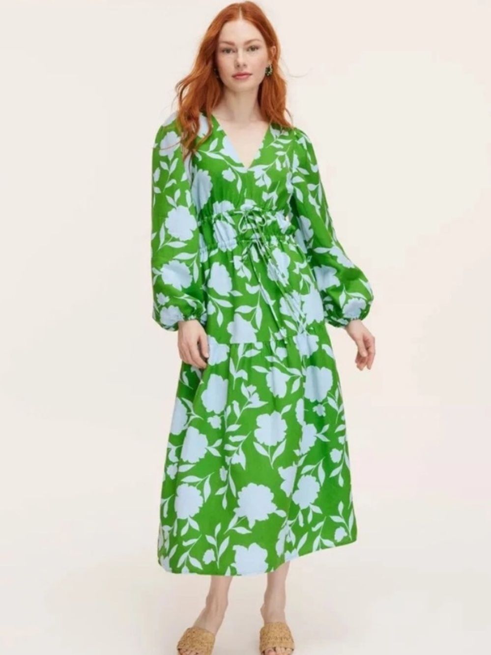 NWT Kate Spade x Target Womans Long Sleeve Linen Maxi Dress Size XL